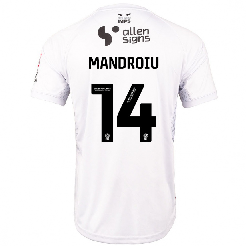 Kids Football Daniel Mandroiu #14 Red White Away Jersey 2024/25 T-Shirt Australia