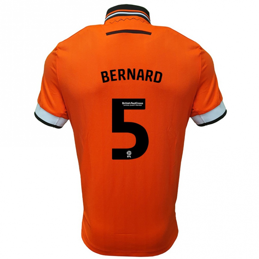 Kids Football Di'shon Bernard #5 Orange White Away Jersey 2024/25 T-Shirt Australia