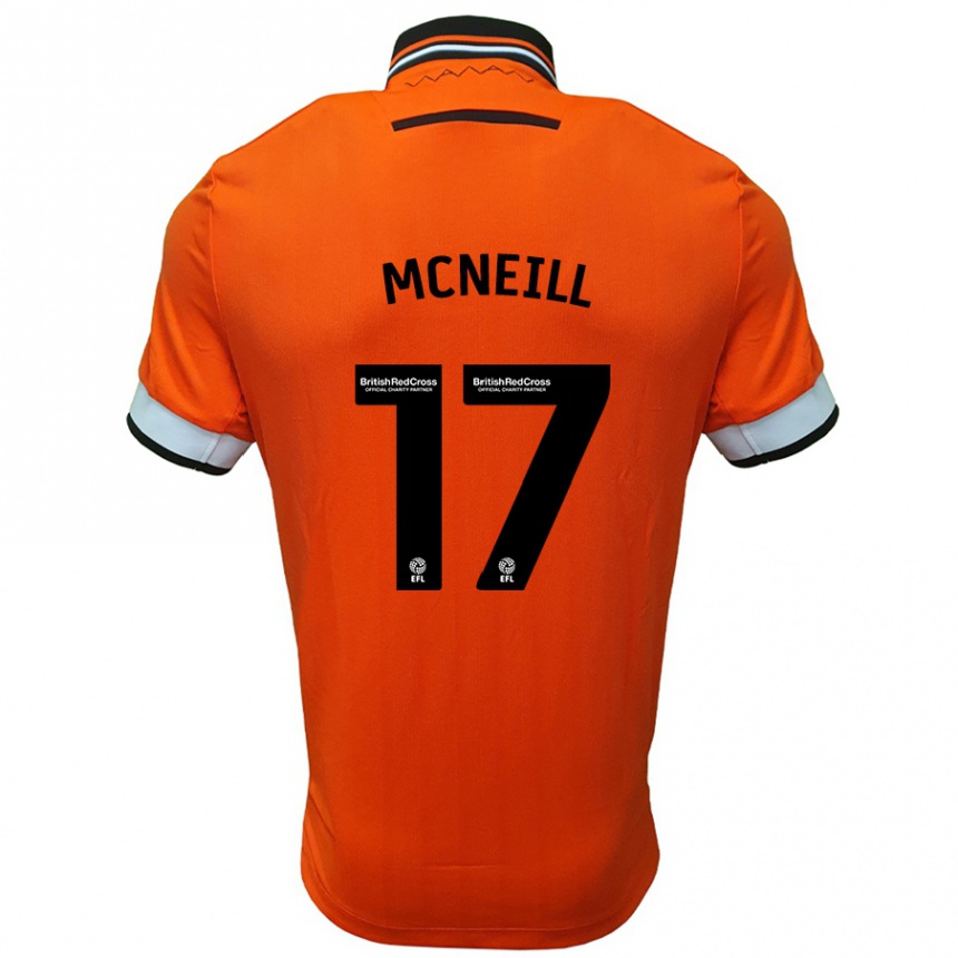 Kids Football Charlie Mcneill #17 Orange White Away Jersey 2024/25 T-Shirt Australia