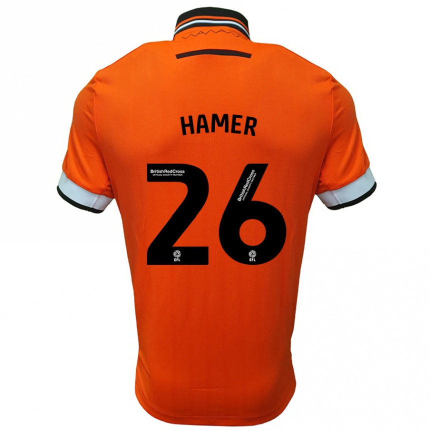 Kids Football Ben Hamer #26 Orange White Away Jersey 2024/25 T-Shirt Australia