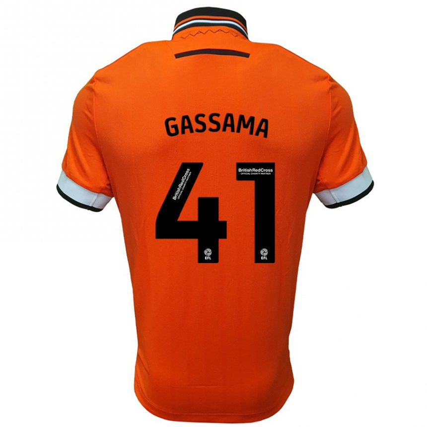 Kids Football Djeidi Gassama #41 Orange White Away Jersey 2024/25 T-Shirt Australia