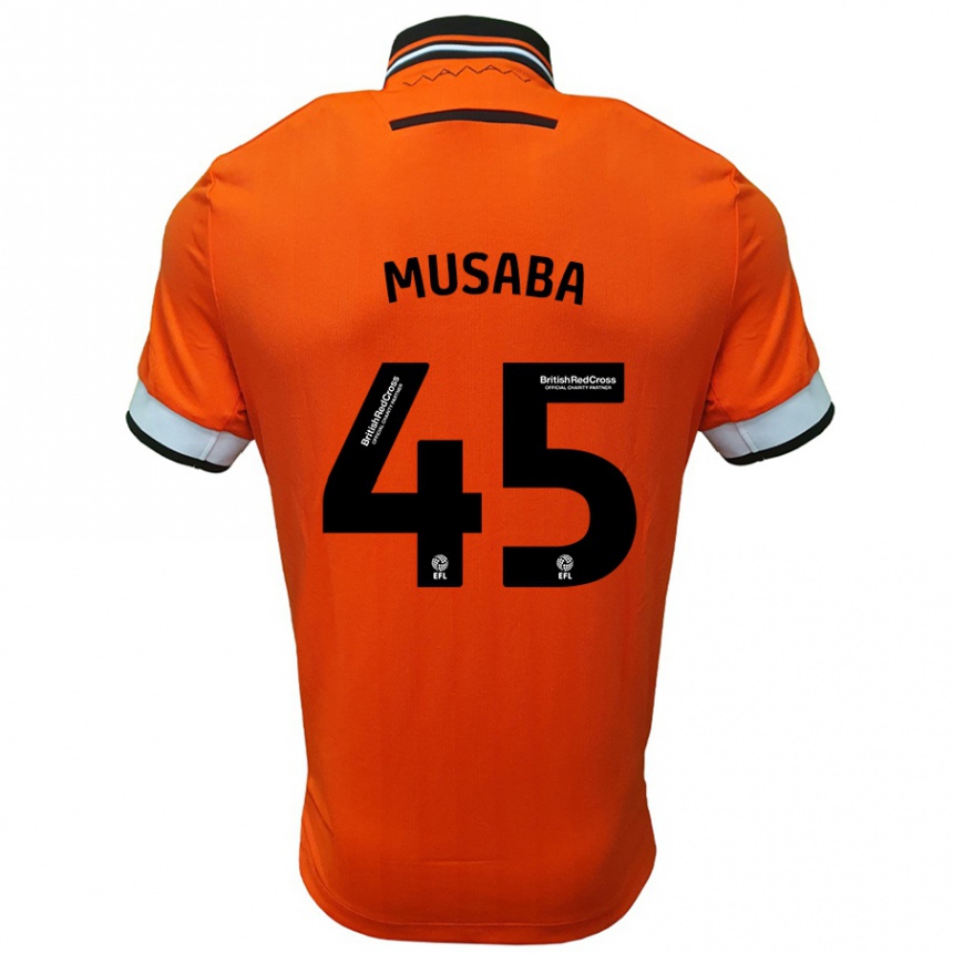 Kids Football Anthony Musaba #45 Orange White Away Jersey 2024/25 T-Shirt Australia