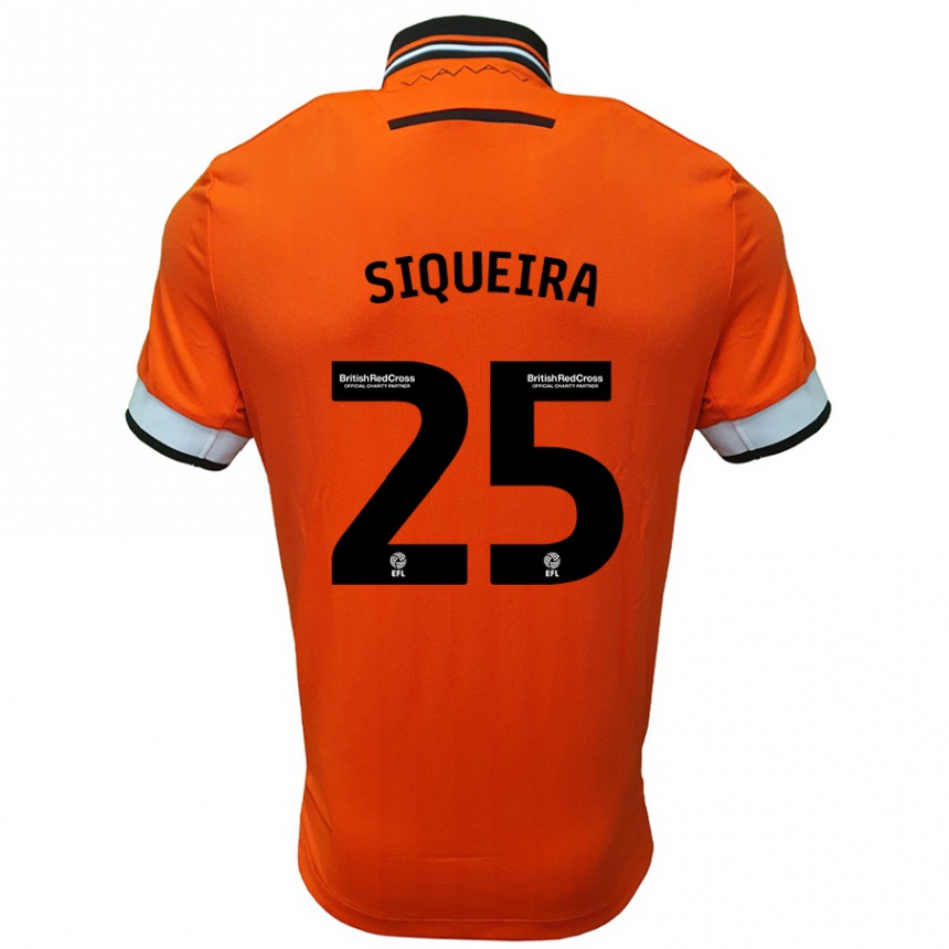 Kids Football Guilherme Siqueira #25 Orange White Away Jersey 2024/25 T-Shirt Australia