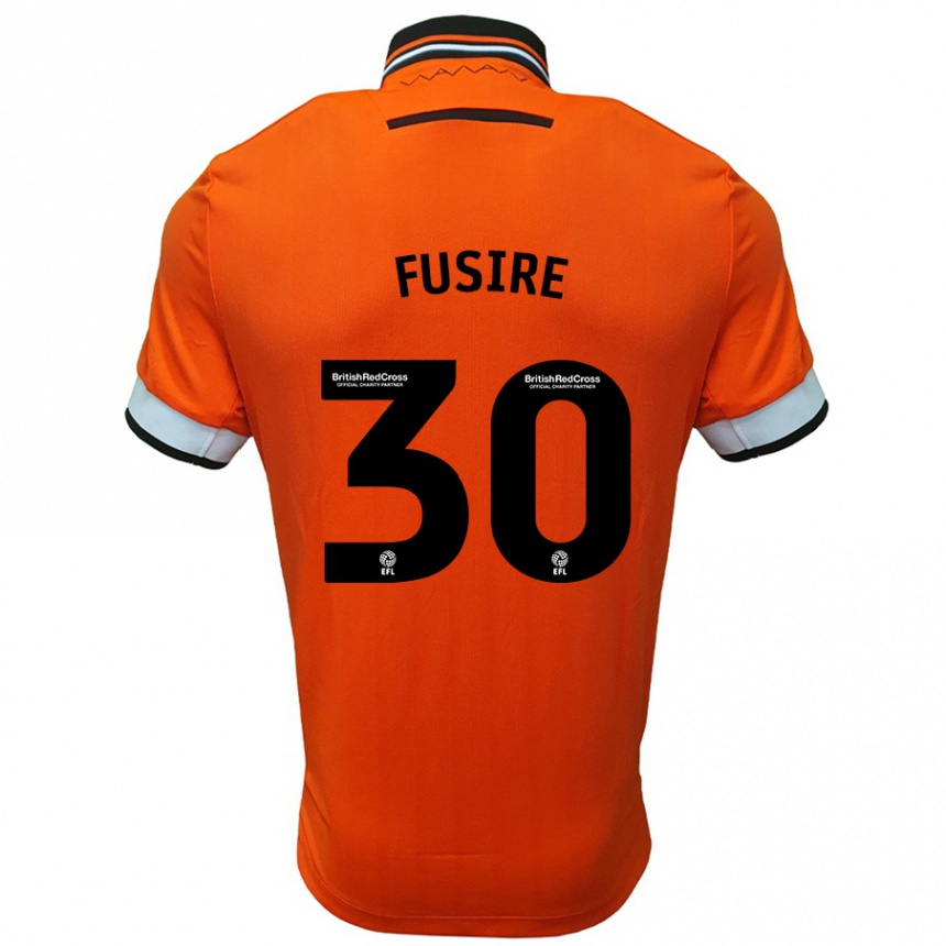 Kids Football Sean Fusire #30 Orange White Away Jersey 2024/25 T-Shirt Australia