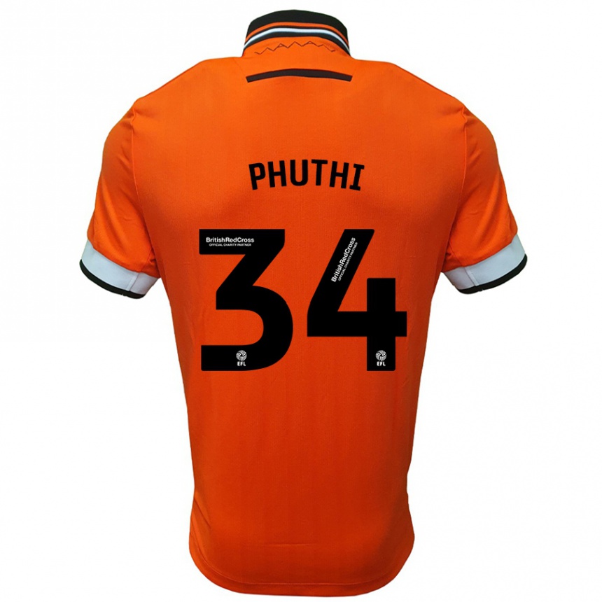 Kids Football Joey Phuthi #34 Orange White Away Jersey 2024/25 T-Shirt Australia