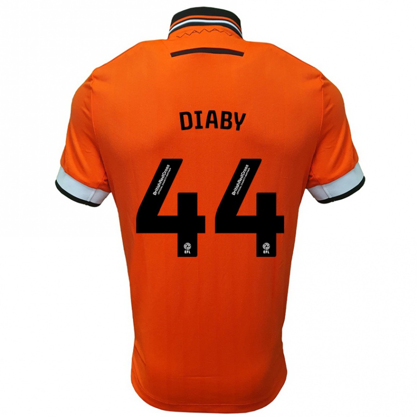 Kids Football Momo Diaby #44 Orange White Away Jersey 2024/25 T-Shirt Australia