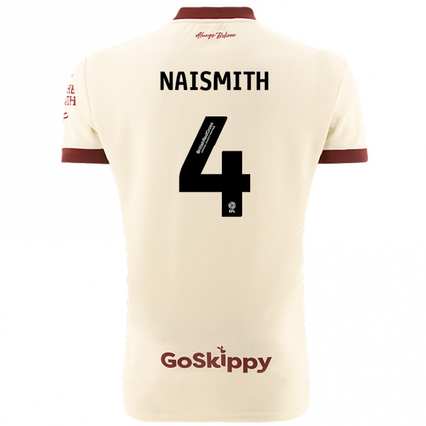 Kids Football Kal Naismith #4 Cream White Away Jersey 2024/25 T-Shirt Australia