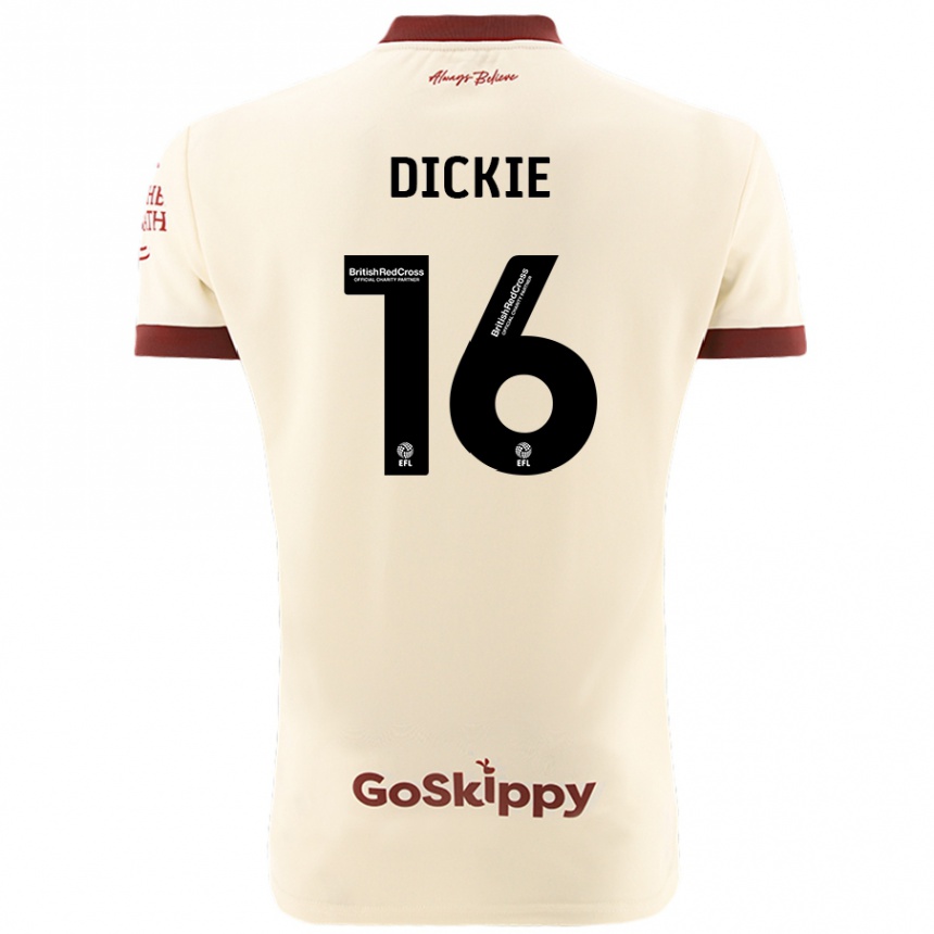 Kids Football Rob Dickie #16 Cream White Away Jersey 2024/25 T-Shirt Australia