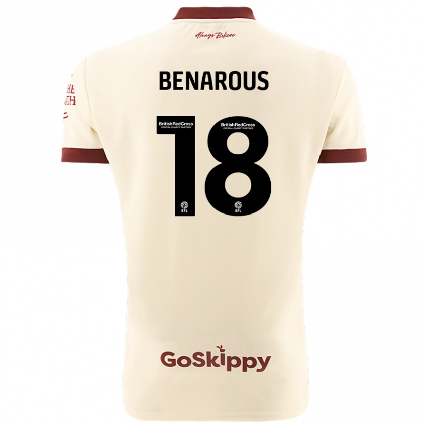 Kids Football Ayman Benarous #18 Cream White Away Jersey 2024/25 T-Shirt Australia