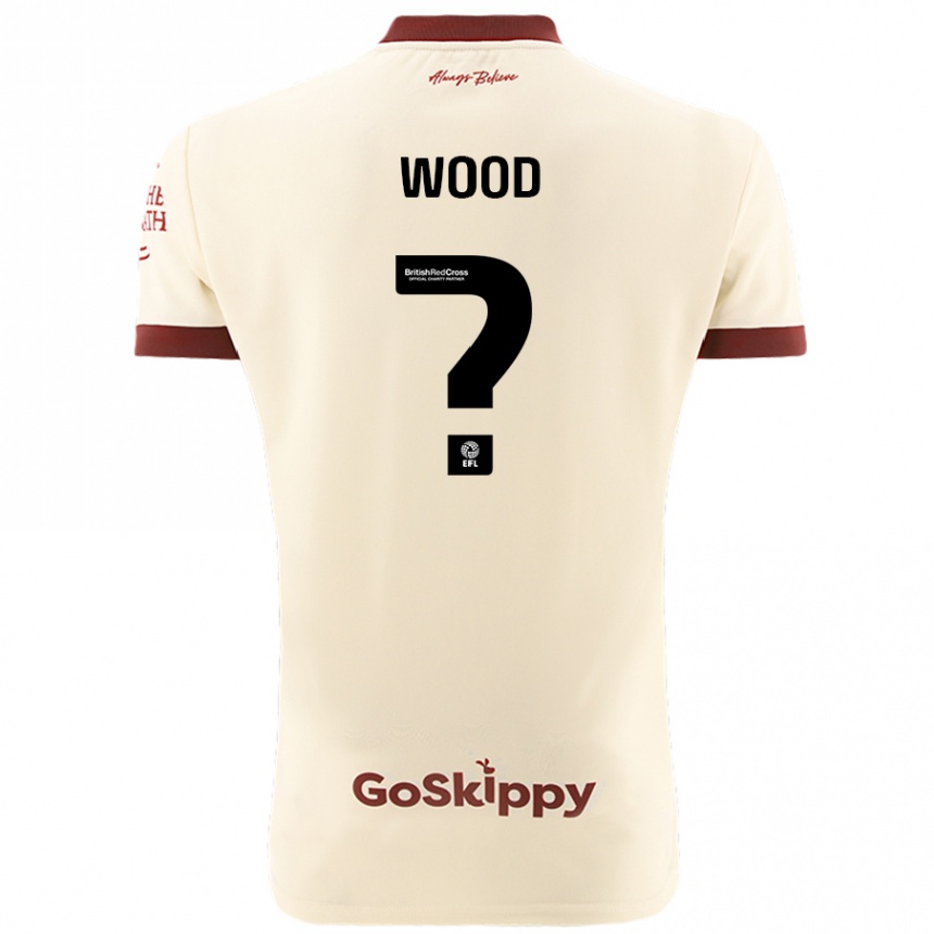 Kids Football Callum Wood #0 Cream White Away Jersey 2024/25 T-Shirt Australia