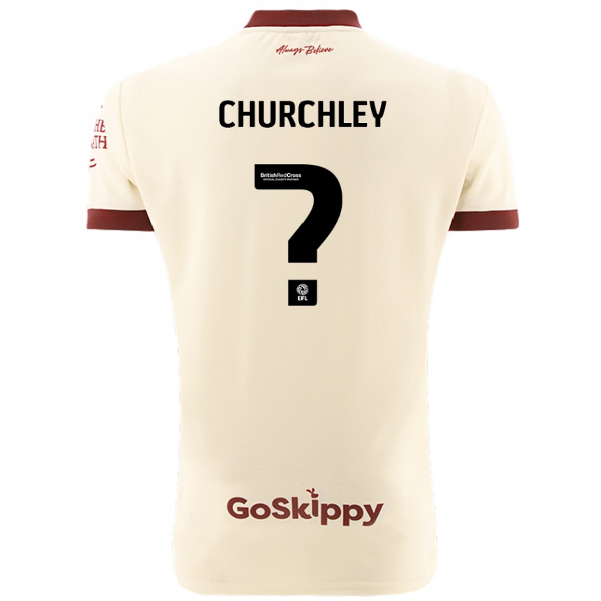 Kids Football Kai Churchley #0 Cream White Away Jersey 2024/25 T-Shirt Australia