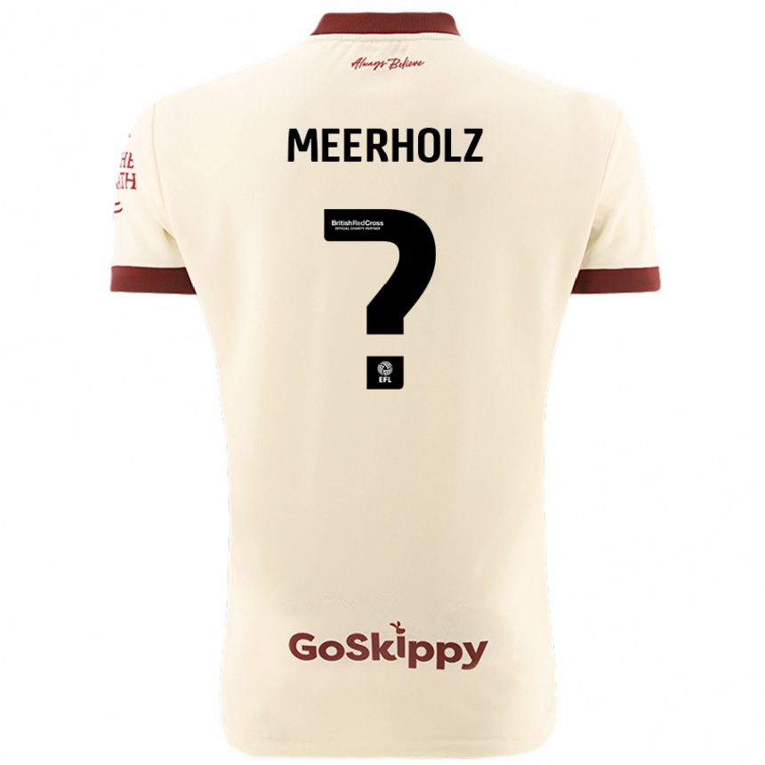 Kids Football Jed Meerholz #0 Cream White Away Jersey 2024/25 T-Shirt Australia