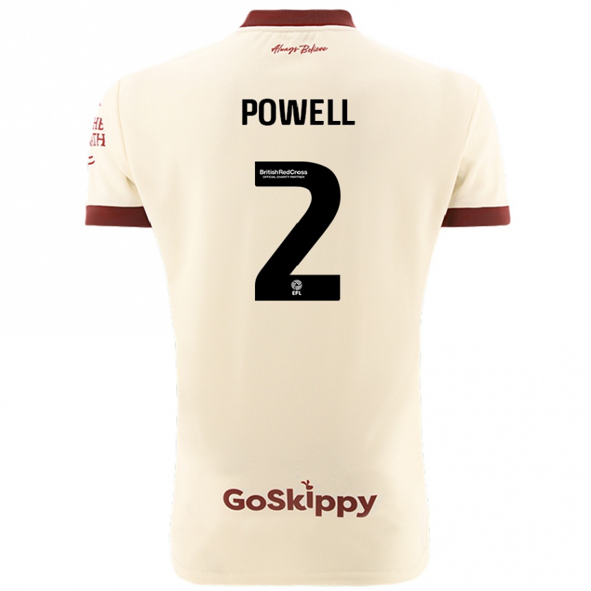 Kids Football Ella Powell #2 Cream White Away Jersey 2024/25 T-Shirt Australia