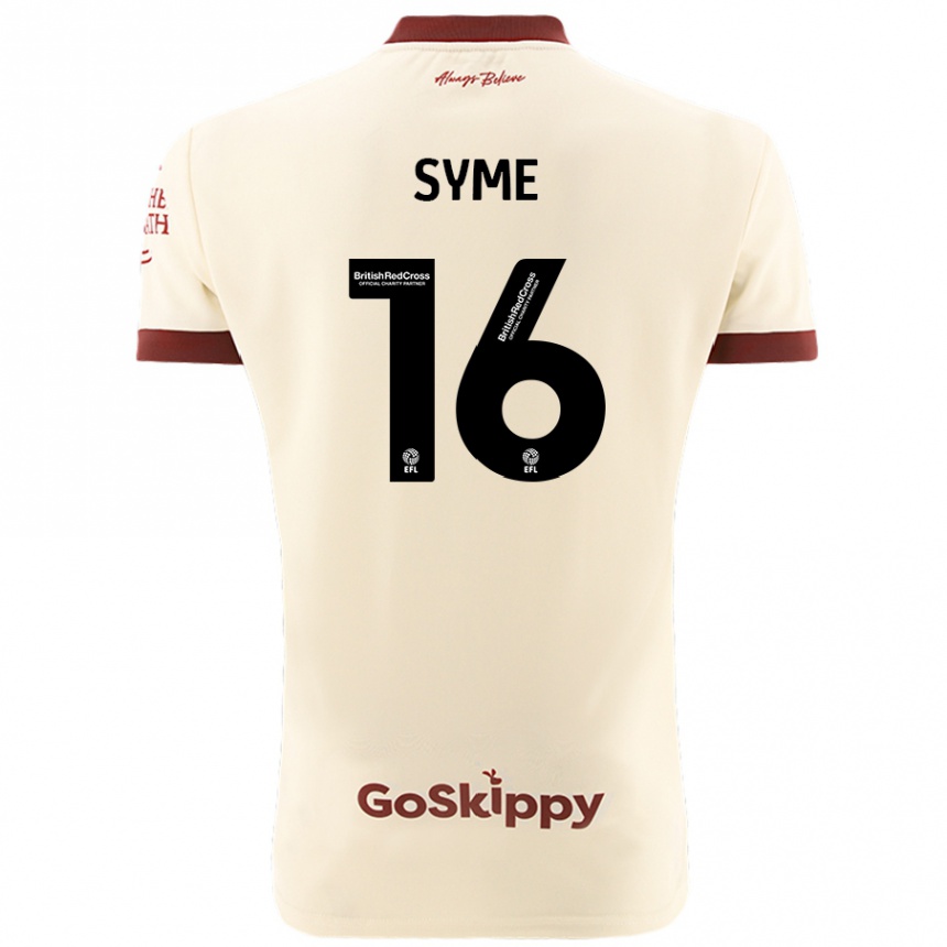 Kids Football Emily Syme #16 Cream White Away Jersey 2024/25 T-Shirt Australia