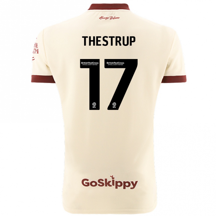 Kids Football Amalie Thestrup #17 Cream White Away Jersey 2024/25 T-Shirt Australia