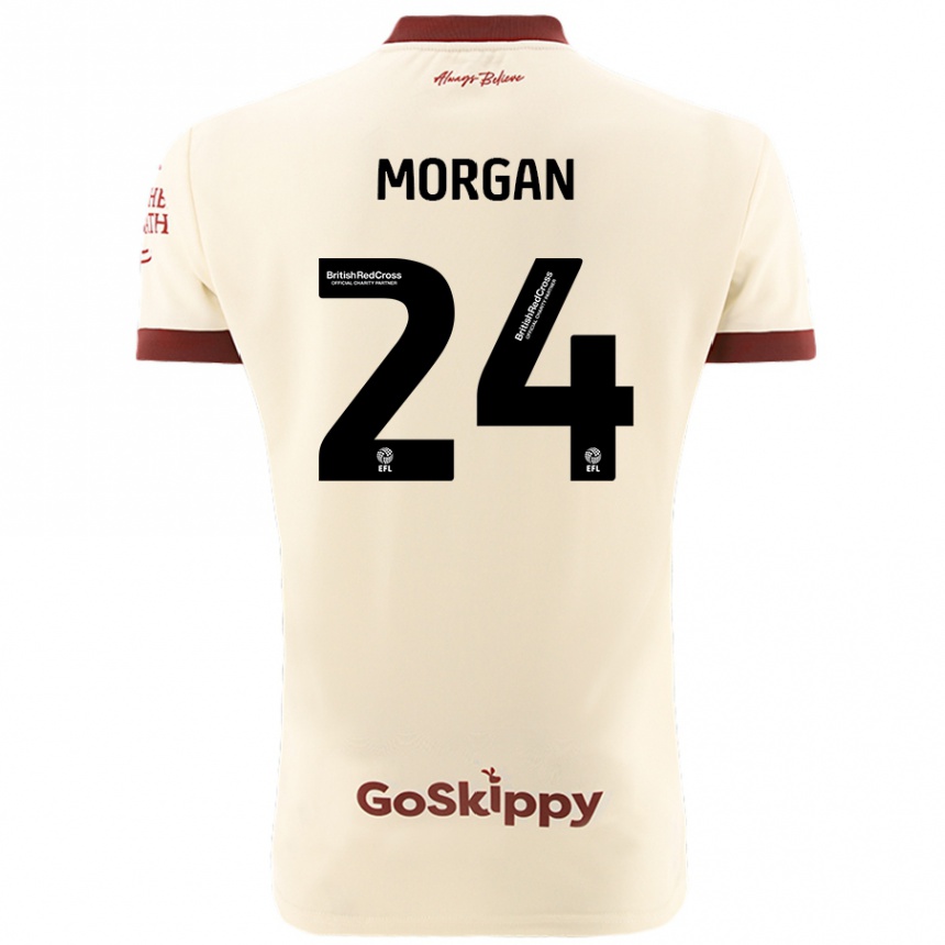 Kids Football Ffion Morgan #24 Cream White Away Jersey 2024/25 T-Shirt Australia