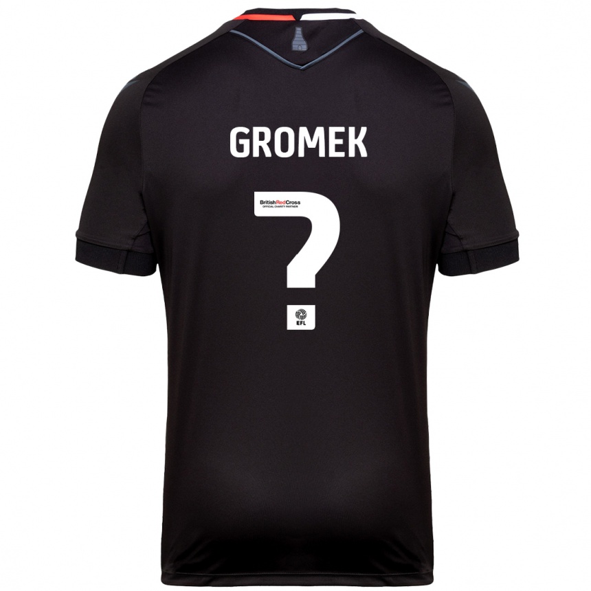 Kids Football Wiktor Gromek #0 Black Away Jersey 2024/25 T-Shirt Australia