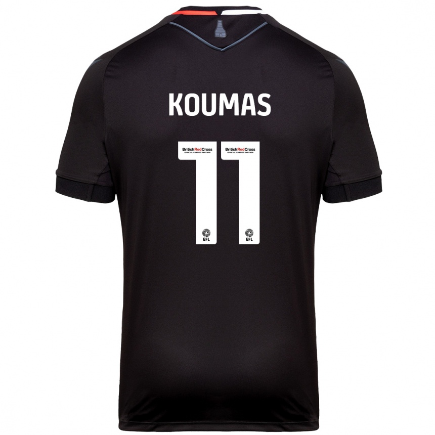 Kids Football Lewis Koumas #11 Black Away Jersey 2024/25 T-Shirt Australia