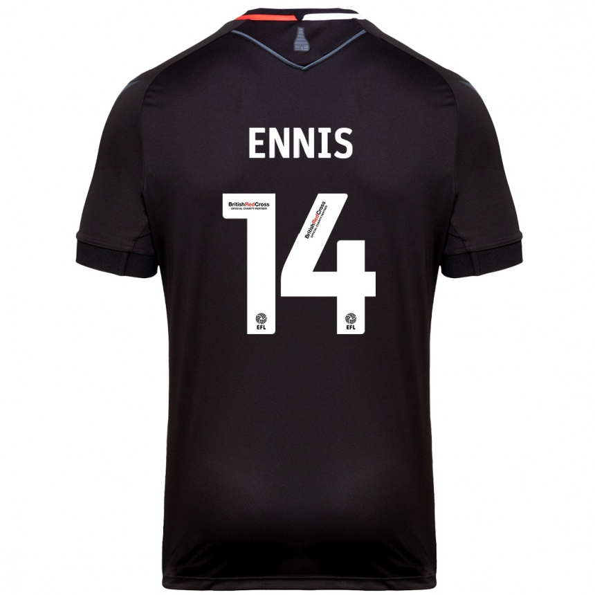 Kids Football Niall Ennis #14 Black Away Jersey 2024/25 T-Shirt Australia