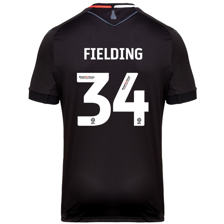 Kids Football Frank Fielding #34 Black Away Jersey 2024/25 T-Shirt Australia