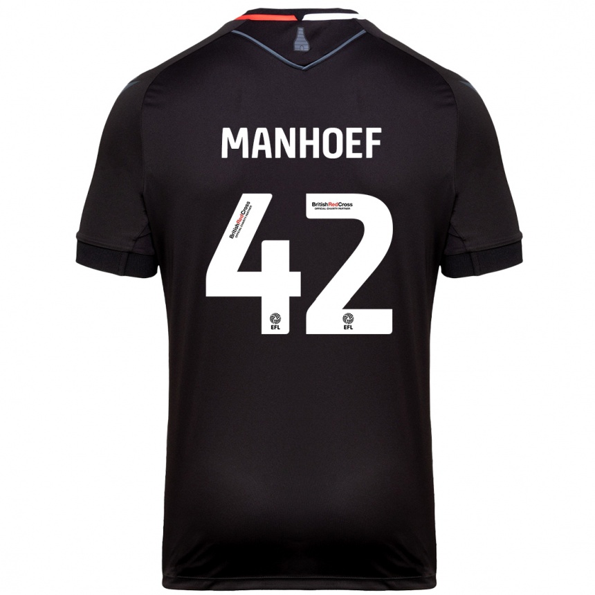 Kids Football Million Manhoef #42 Black Away Jersey 2024/25 T-Shirt Australia