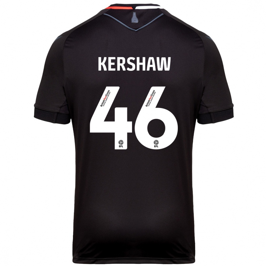 Kids Football Ben Kershaw #46 Black Away Jersey 2024/25 T-Shirt Australia