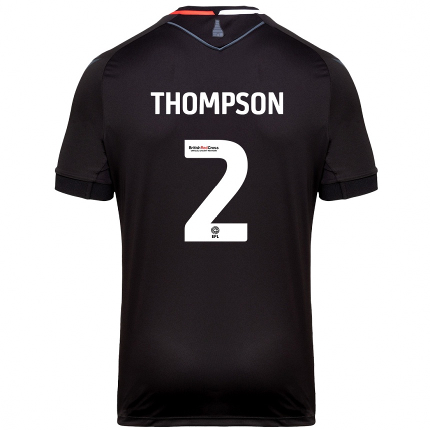 Kids Football Sophie Thompson #2 Black Away Jersey 2024/25 T-Shirt Australia