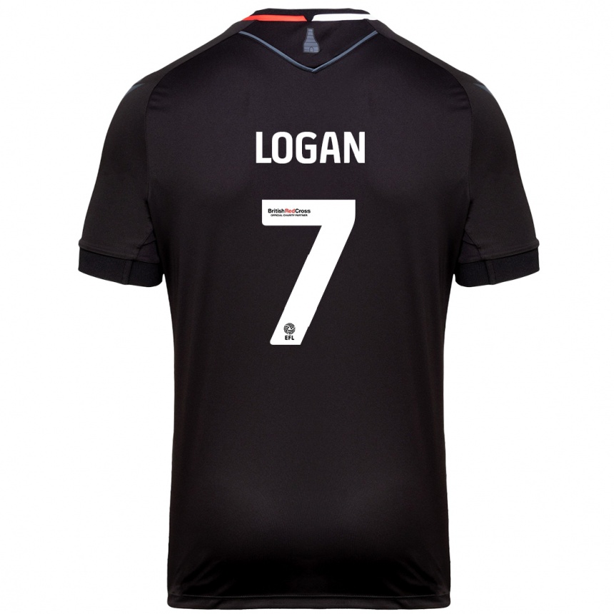 Kids Football Heidi Logan #7 Black Away Jersey 2024/25 T-Shirt Australia