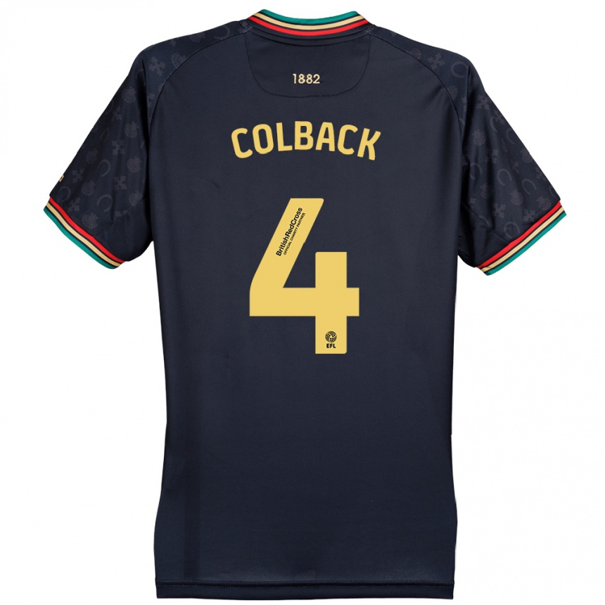 Kids Football Jack Colback #4 Dark Navy Blue Away Jersey 2024/25 T-Shirt Australia