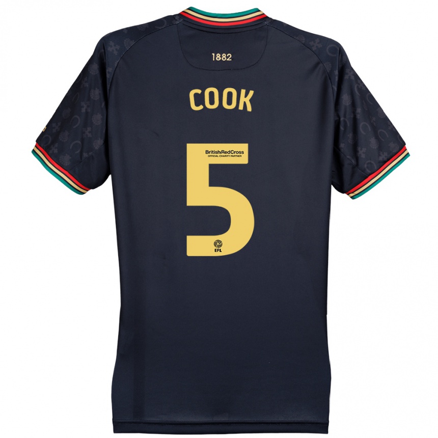 Kids Football Steve Cook #5 Dark Navy Blue Away Jersey 2024/25 T-Shirt Australia