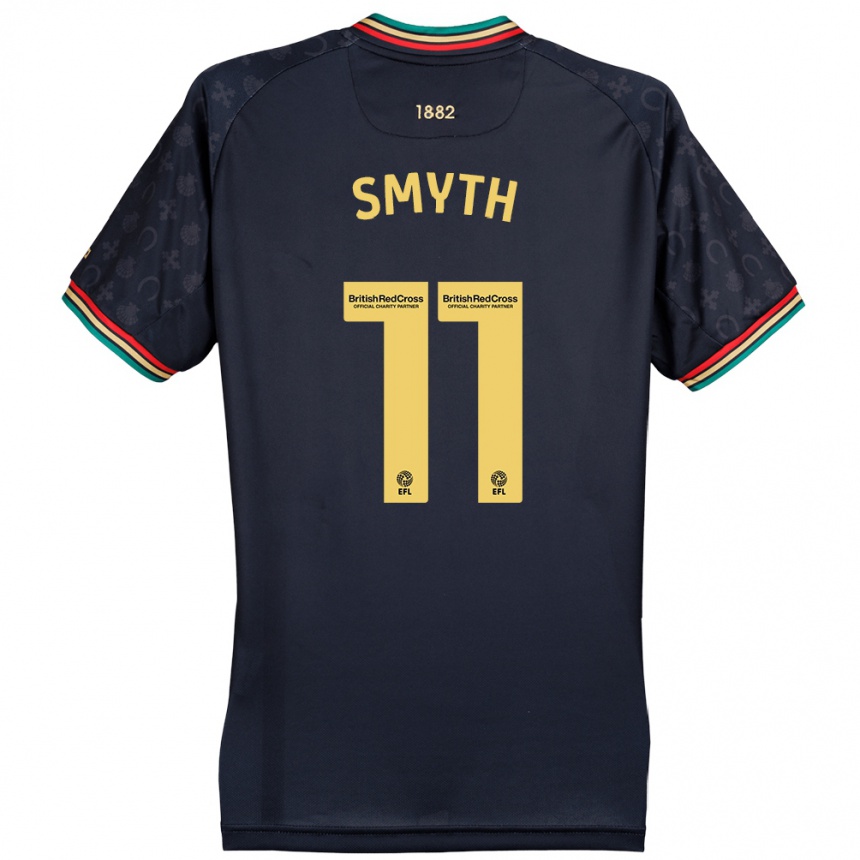 Kids Football Paul Smyth #11 Dark Navy Blue Away Jersey 2024/25 T-Shirt Australia