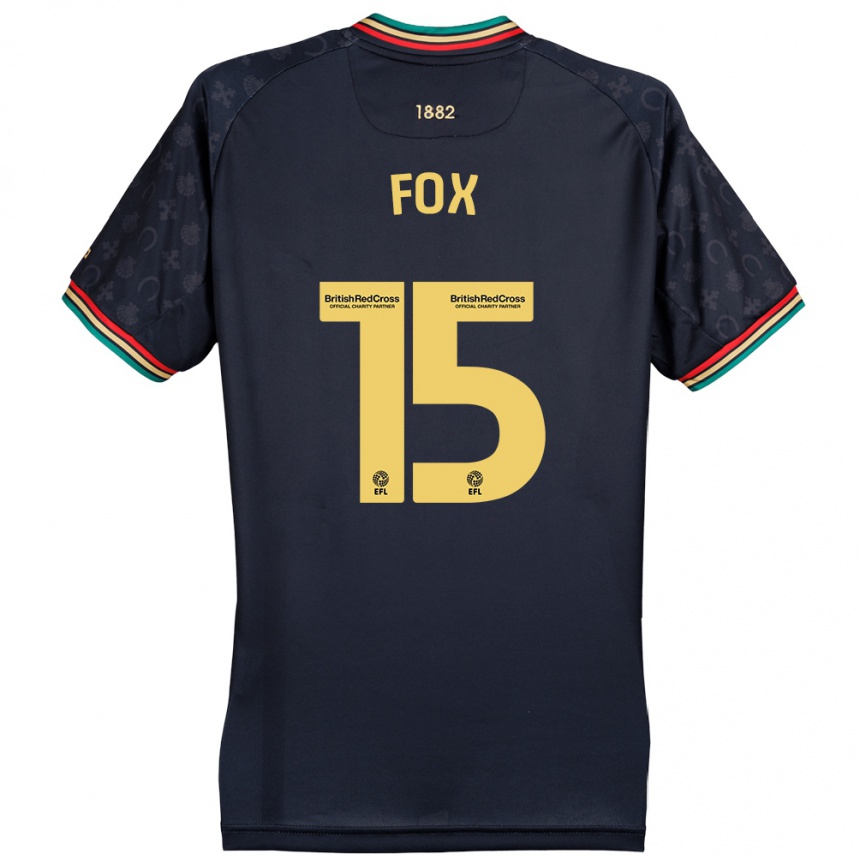 Kids Football Morgan Fox #15 Dark Navy Blue Away Jersey 2024/25 T-Shirt Australia