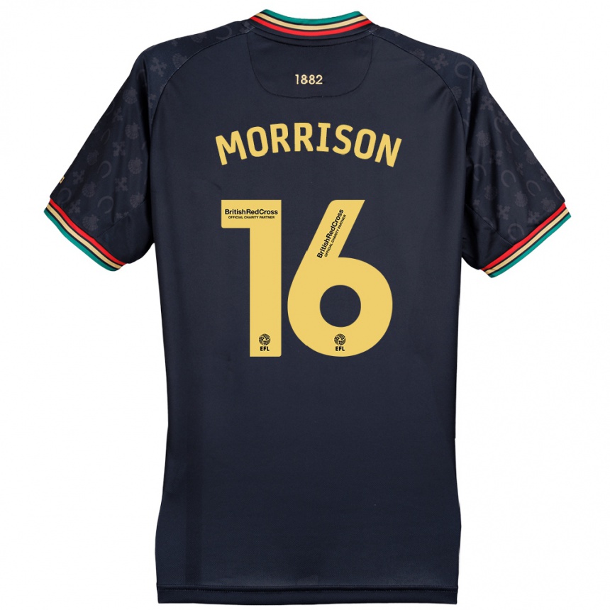 Kids Football Liam Morrison #16 Dark Navy Blue Away Jersey 2024/25 T-Shirt Australia