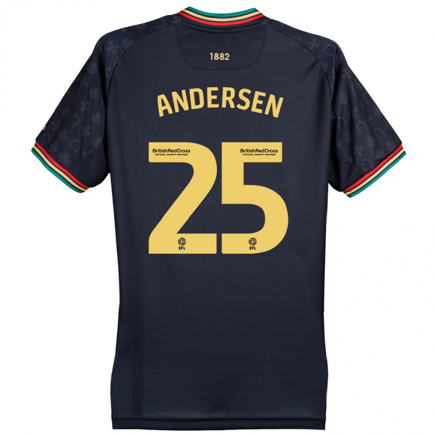 Kids Football Lucas Andersen #25 Dark Navy Blue Away Jersey 2024/25 T-Shirt Australia