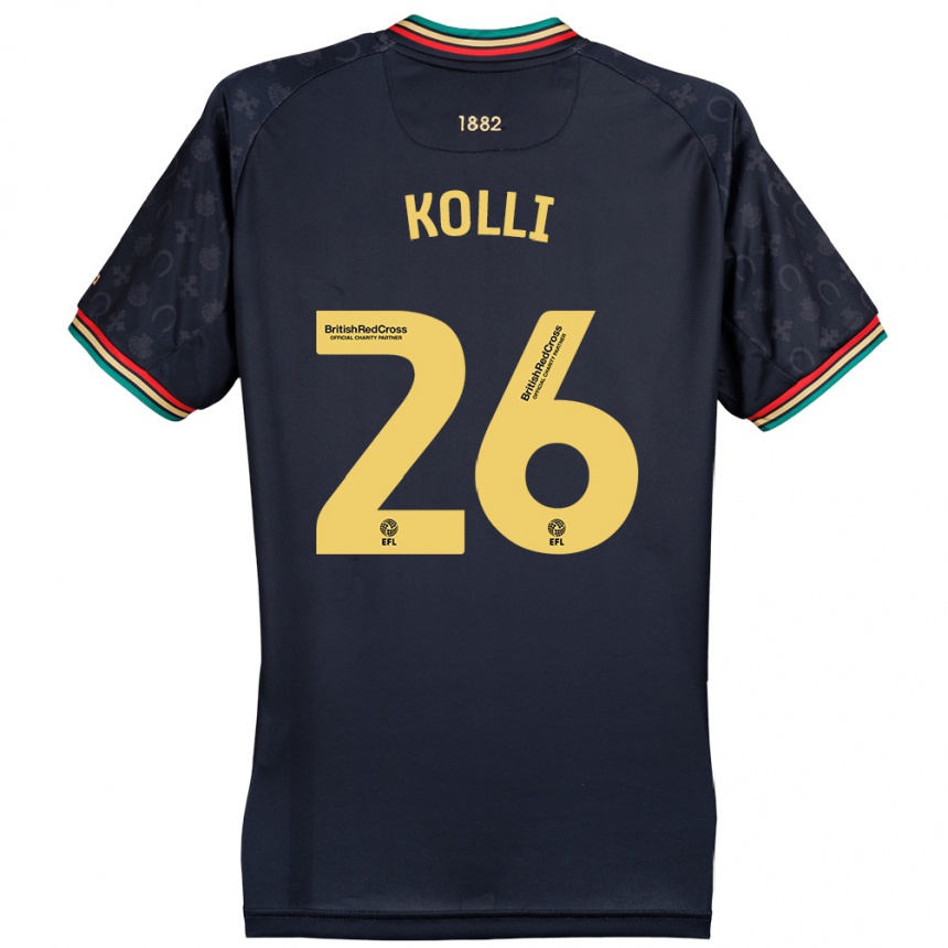 Kids Football Rayan Kolli #26 Dark Navy Blue Away Jersey 2024/25 T-Shirt Australia