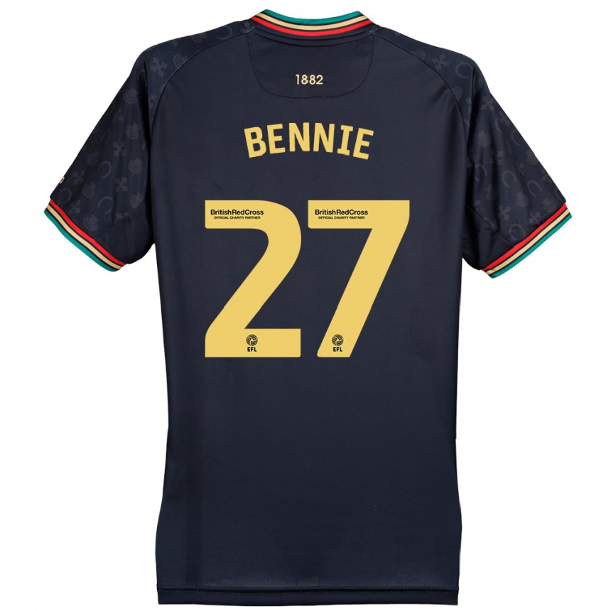 Kids Football Daniel Bennie #27 Dark Navy Blue Away Jersey 2024/25 T-Shirt Australia