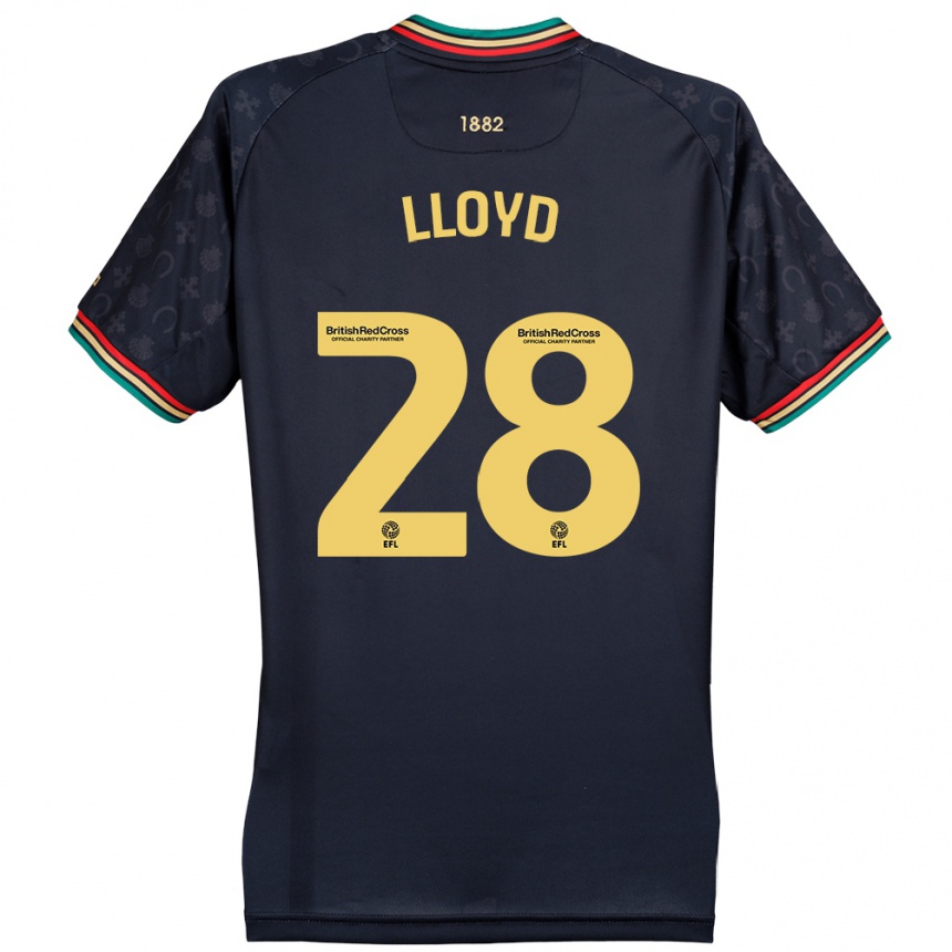 Kids Football Alfie Lloyd #28 Dark Navy Blue Away Jersey 2024/25 T-Shirt Australia