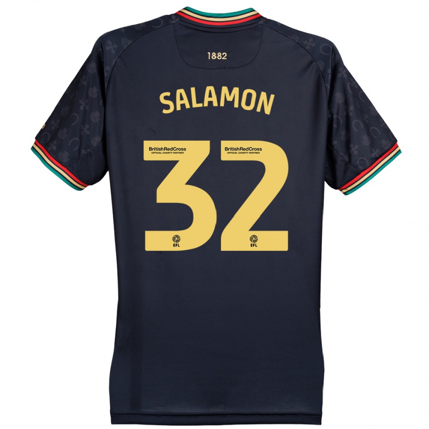 Kids Football Matteo Salamon #32 Dark Navy Blue Away Jersey 2024/25 T-Shirt Australia