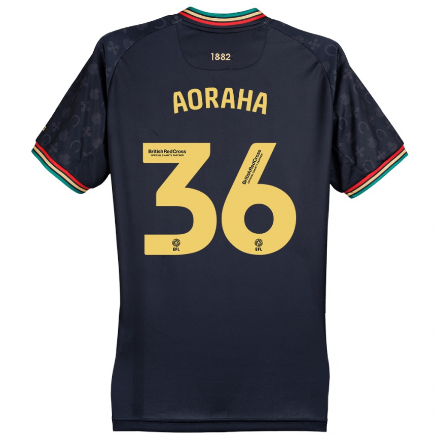 Kids Football Alexander Aoraha #36 Dark Navy Blue Away Jersey 2024/25 T-Shirt Australia