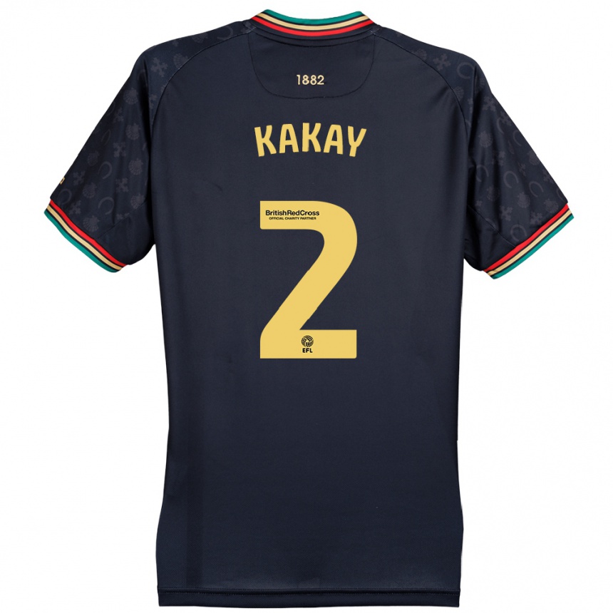 Kids Football Osman Kakay #2 Dark Navy Blue Away Jersey 2024/25 T-Shirt Australia