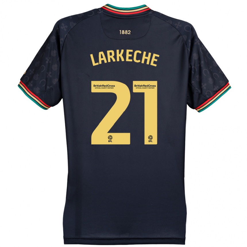 Kids Football Ziyad Larkeche #21 Dark Navy Blue Away Jersey 2024/25 T-Shirt Australia