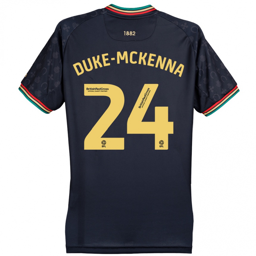 Kids Football Stephen Duke-Mckenna #24 Dark Navy Blue Away Jersey 2024/25 T-Shirt Australia