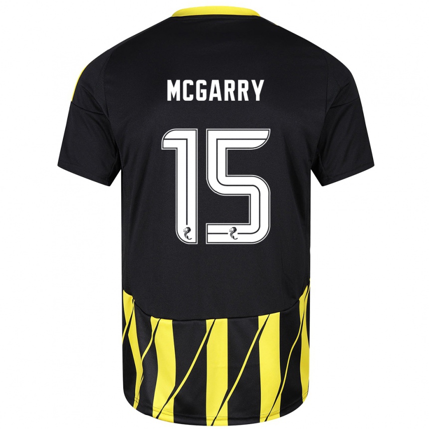 Kids Football James Mcgarry #15 Black Yellow Away Jersey 2024/25 T-Shirt Australia