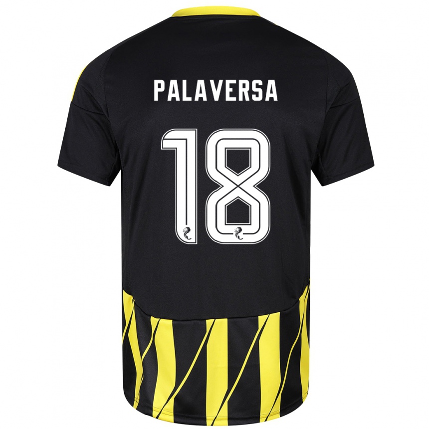 Kids Football Ante Palaversa #18 Black Yellow Away Jersey 2024/25 T-Shirt Australia