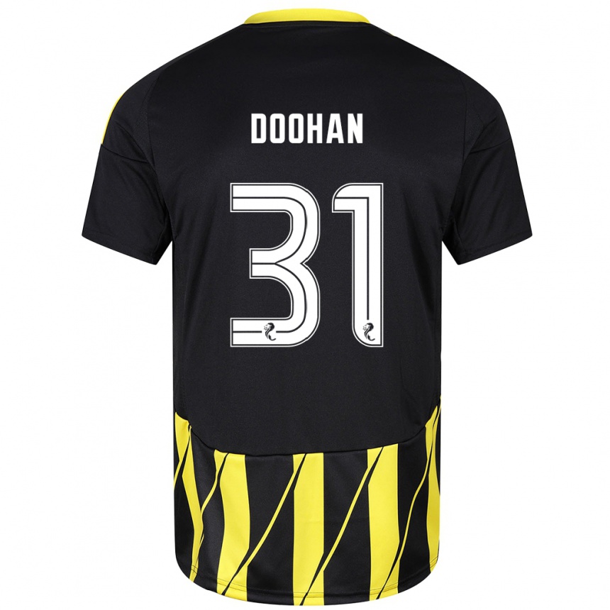 Kids Football Ross Doohan #31 Black Yellow Away Jersey 2024/25 T-Shirt Australia