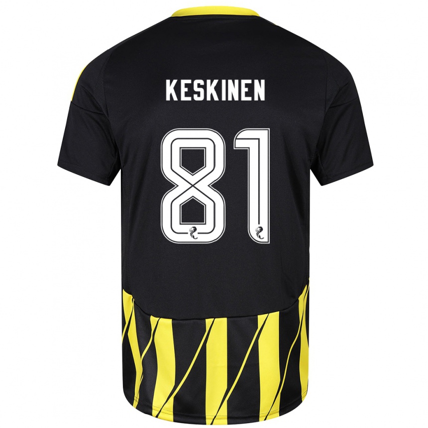 Kids Football Topi Keskinen #81 Black Yellow Away Jersey 2024/25 T-Shirt Australia