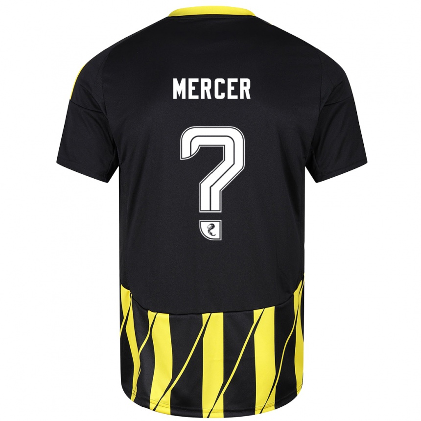 Kids Football Jamie Mercer #0 Black Yellow Away Jersey 2024/25 T-Shirt Australia