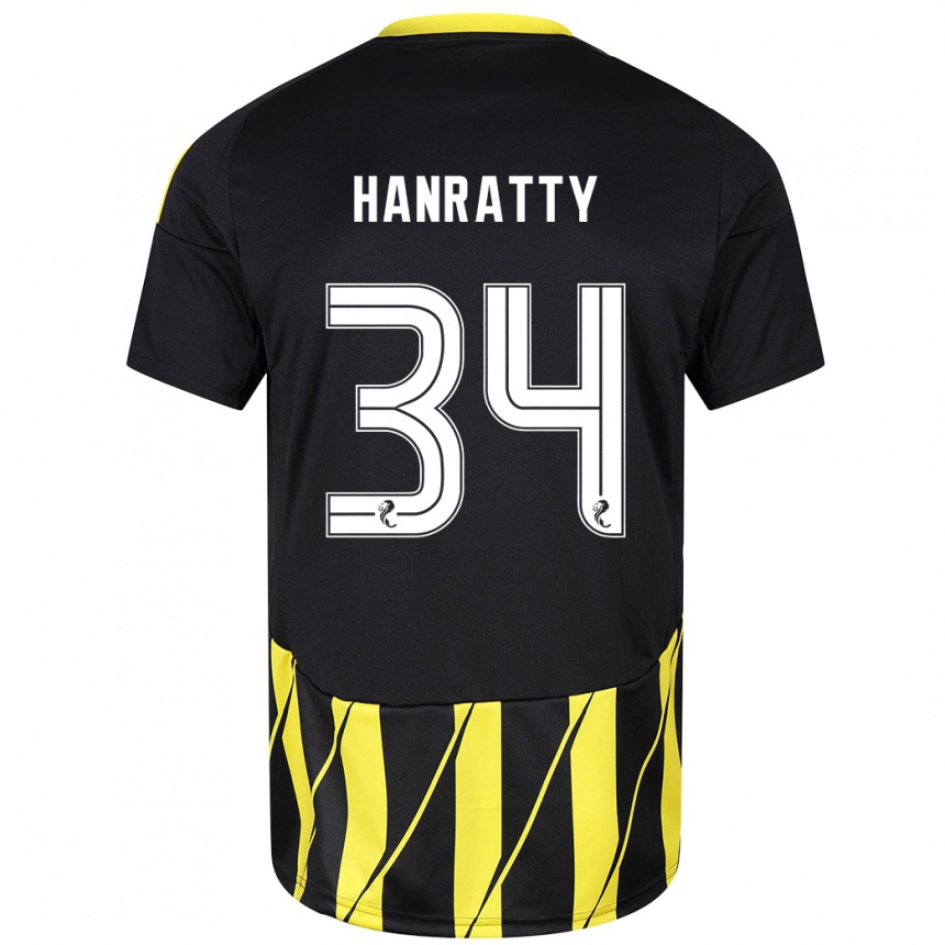 Kids Football Kevin Hanratty #34 Black Yellow Away Jersey 2024/25 T-Shirt Australia