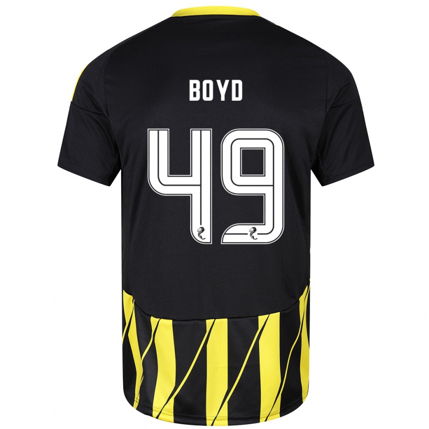 Kids Football Fletcher Boyd #49 Black Yellow Away Jersey 2024/25 T-Shirt Australia