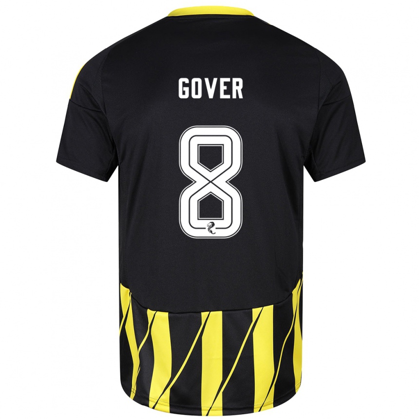 Kids Football Chloe Gover #8 Black Yellow Away Jersey 2024/25 T-Shirt Australia